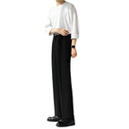 Fashion Draping Suit Pants Straight Non-ironing Loose Pant