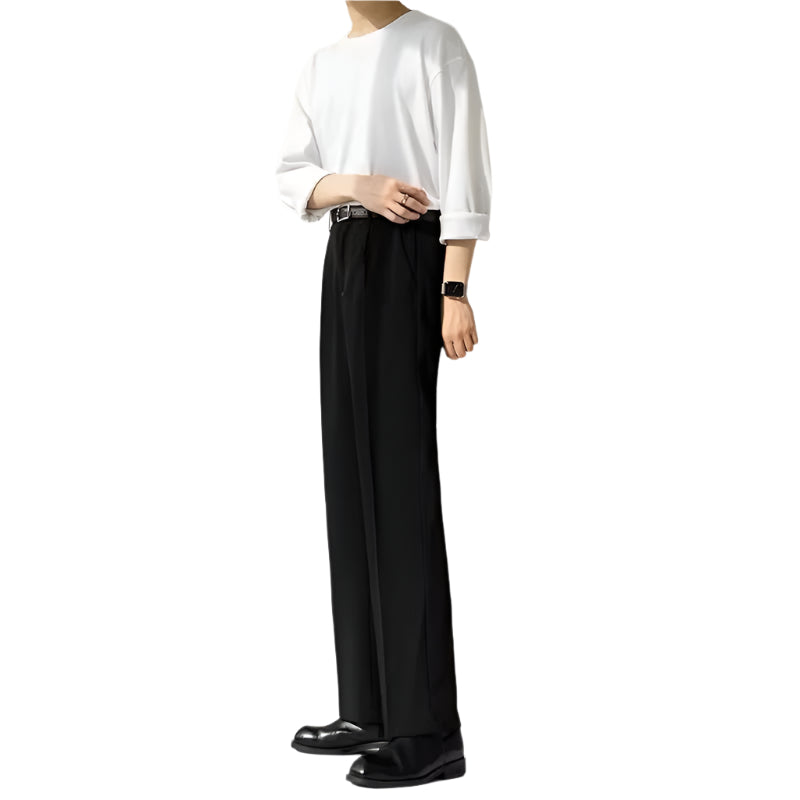 Fashion Draping Suit Pants Straight Non-ironing Loose Pant