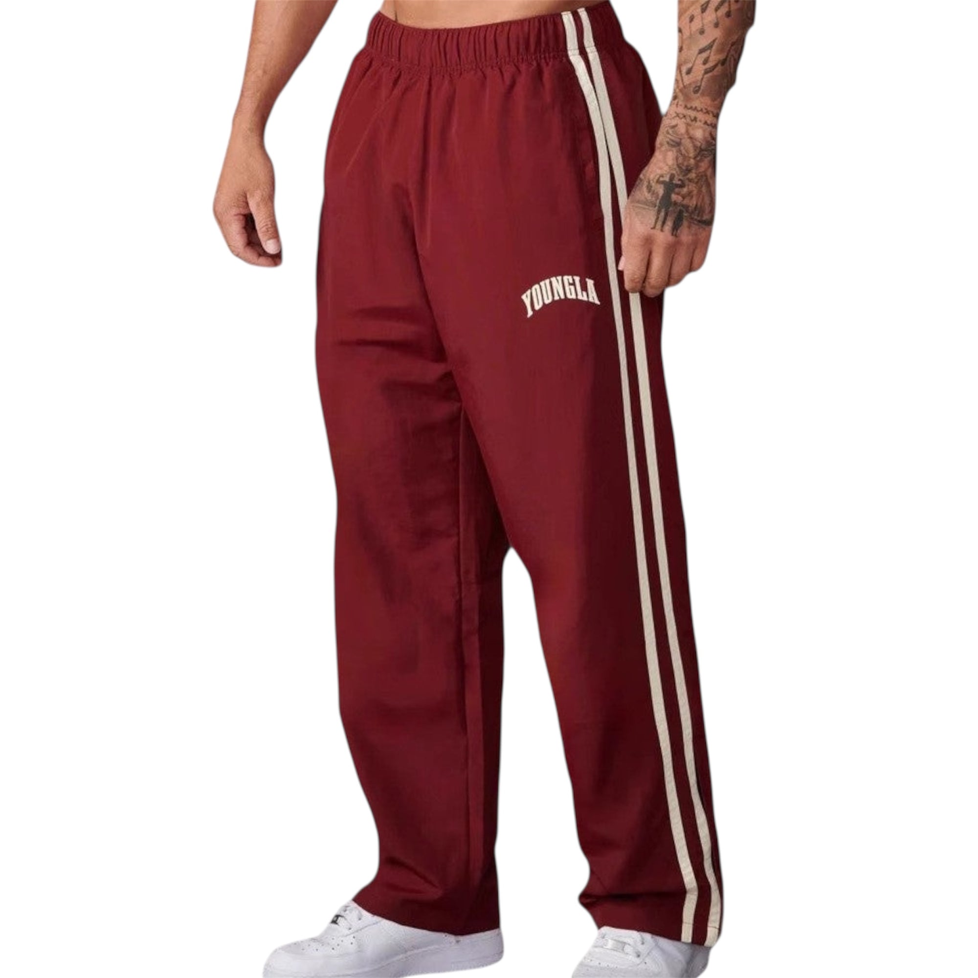 Men's Fashionable Casual Trousers Pants Solid Color Polyester Fiver Micro Elasticity Sports Pants Men's Casual Trousers - Acquisti Online