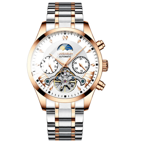AILANGITEM Men's Business Casual Watch Automatic Mechanical Waterproof Watch Steel Band Fashion Man Watch - Acquisti Online