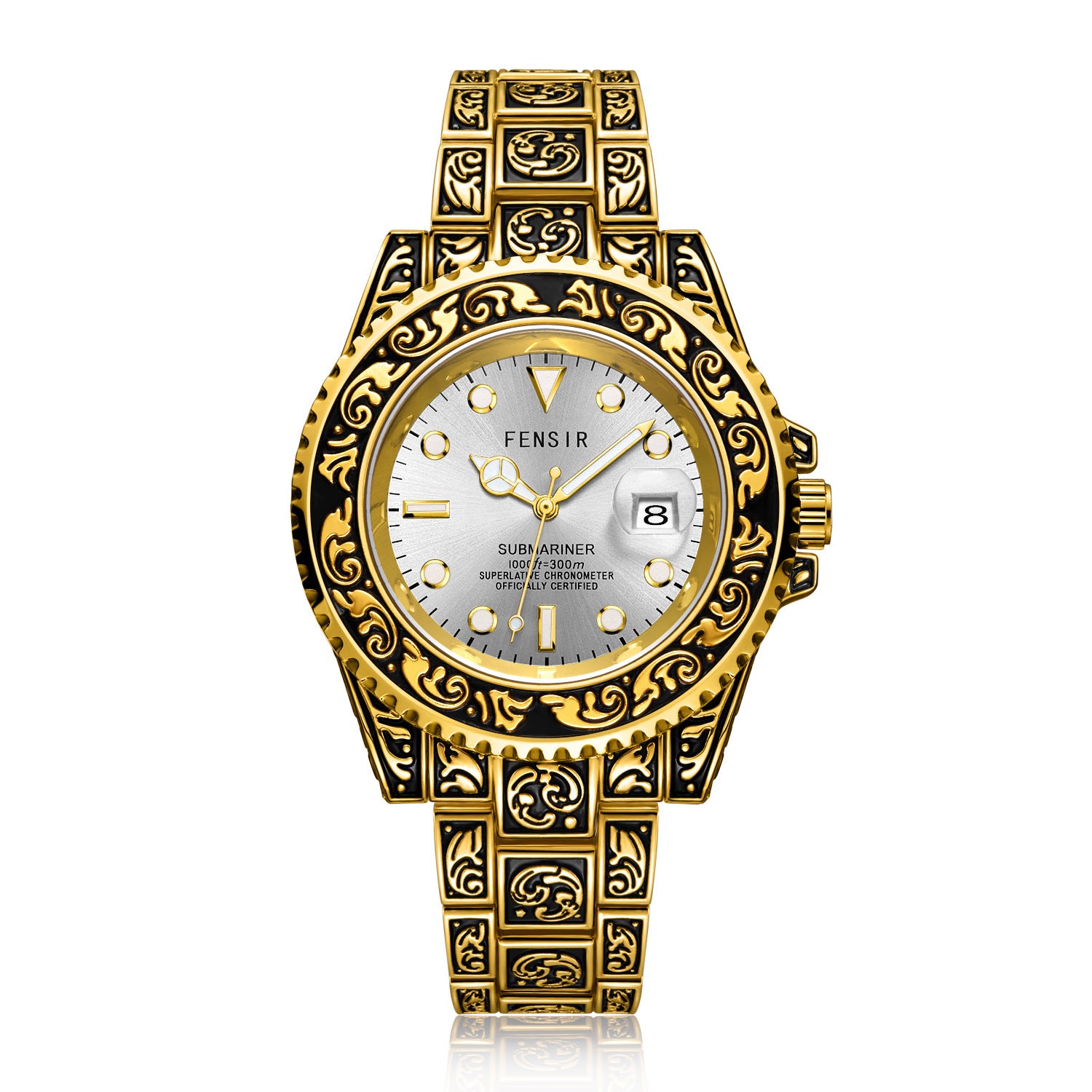 FENSIR Luxury Men's Fashion Quartz Watch Stainless Steel Waterproof Luminous Men's Automatic Quartz Watch