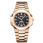 RORIOS Simple Men's Watch Casual Quartz Wrist Watch Waterproof Calendar Luminous Analogue Stainless Steel Strap
