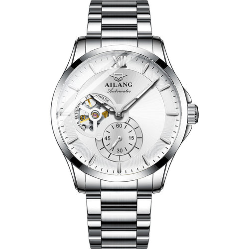 AILANG Men's Business Casual Fashion Watch Automatic Mechanical Movement Watch Waterproof Steel Band Man Watch - Acquisti Online