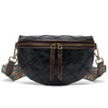 Women's Crossbody Bag Large Capacity Zipper Pocket Original Leather Stitching Fashion Embossed Crossbody Chest bag