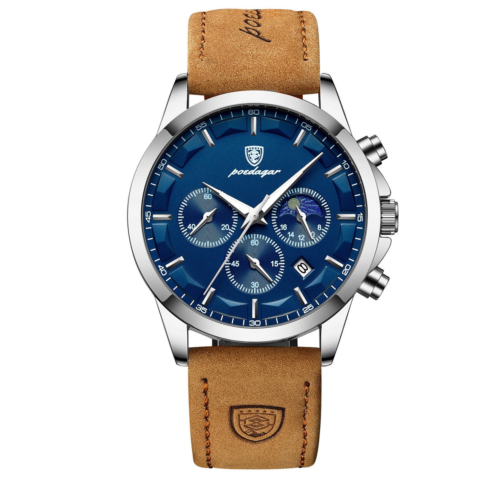 Poedagar Men's Business Casual Watch Waterproof Automatic Quartz Movement Man Fashion Watch - Acquisti Online