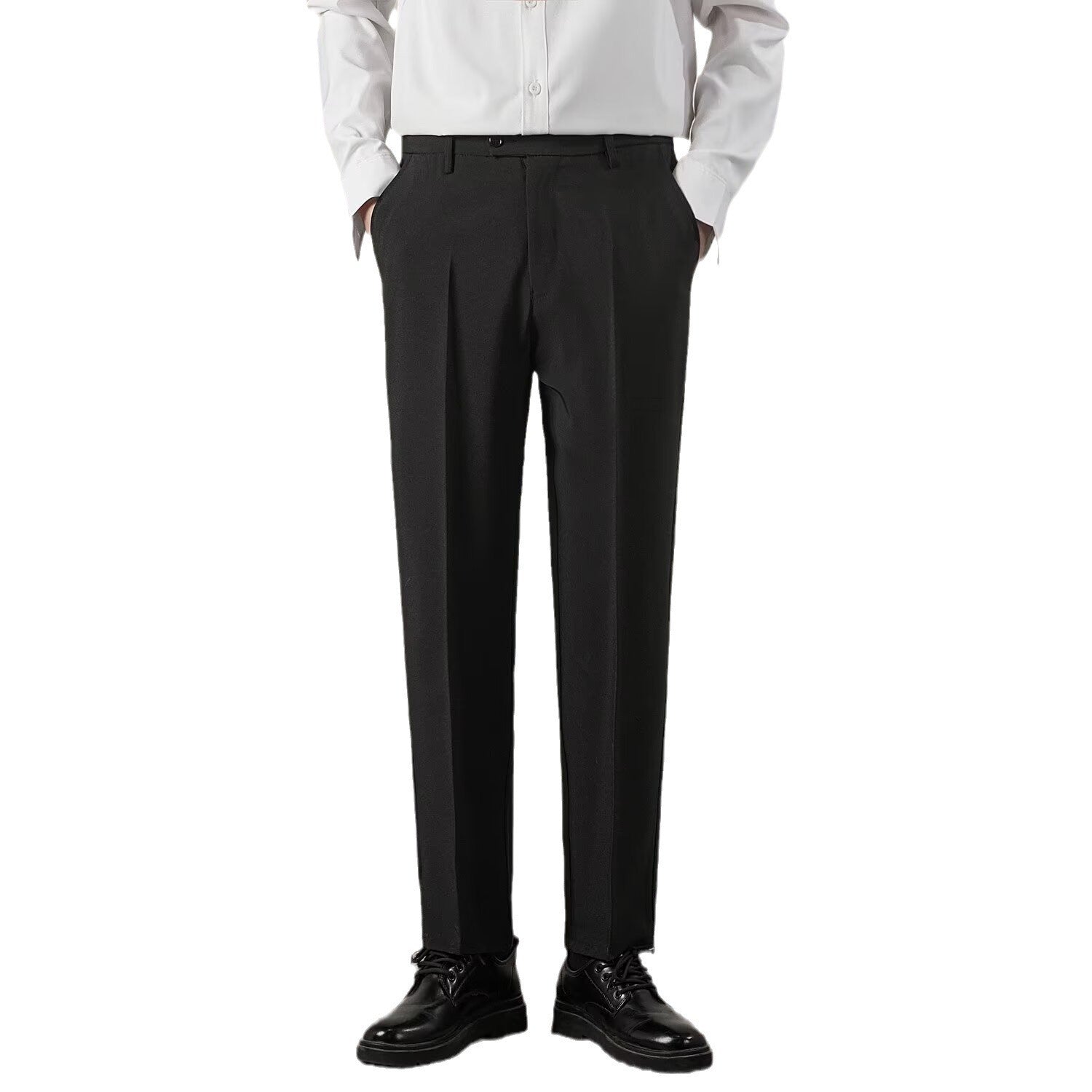 Men's Fashion Casual Suit Pants Straight Suit Pants Cropped Business Casual Sagging Leisure Men's Casual Formal Pants