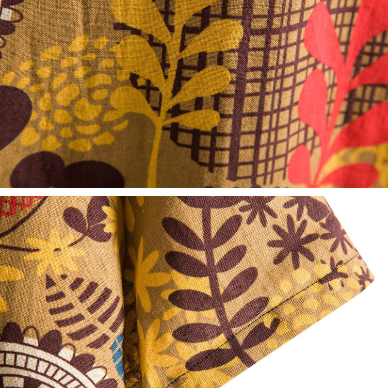 Heren modieus casual overhemd effen kleur puur katoen bedrukt korte mouwen heren modieus casual Hawaiiaans overhemd