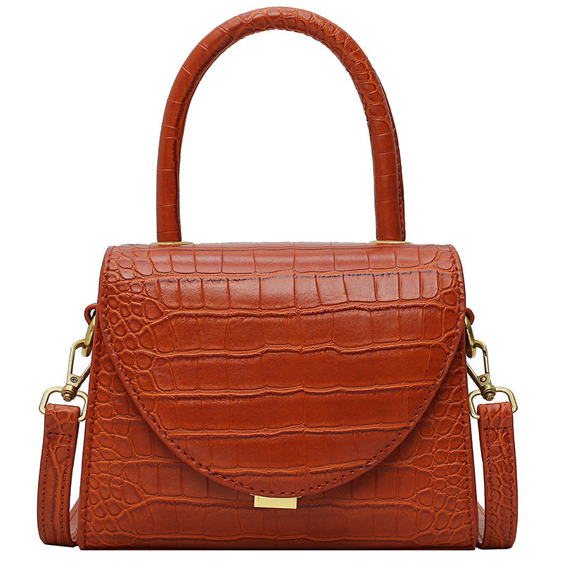 Women's Crossbody Bag Fashionable Pu Stone Pattern Handbag Large Capacity One Shoulder Strap Women's Shoulder Bag