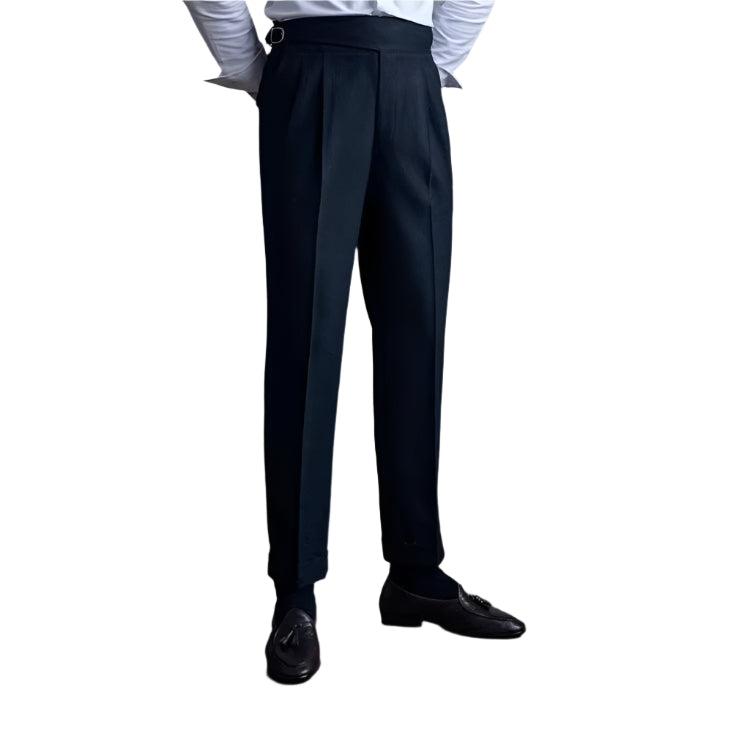 Heren modieuze zakelijke casual formele broek effen kleur recht hoge taille vintage veelzijdige heren casual broek
