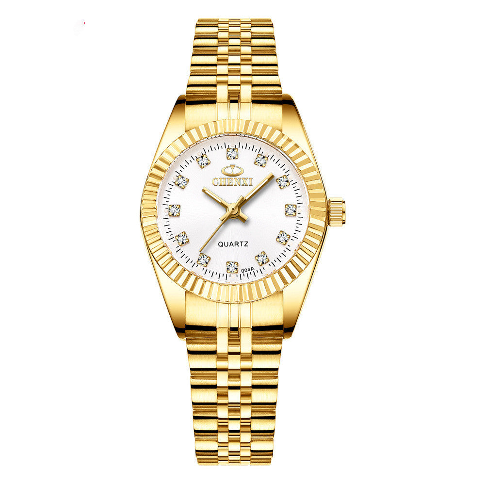 CHENXI Luxe Stijl Dameshorloge Roestvrijstalen Quartz Horloges Waterdicht Strass Gemaakt Dames Quartz Polshorloge