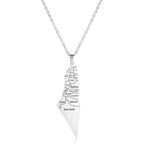 Laser Marking  Map Pendant 304 Stainless Steel Necklace