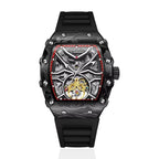 Dulunwe Fashion Skeleton Flywheel Sports Watches For Men Automatic Mechanical Watch Luxury Luminous WristWatch