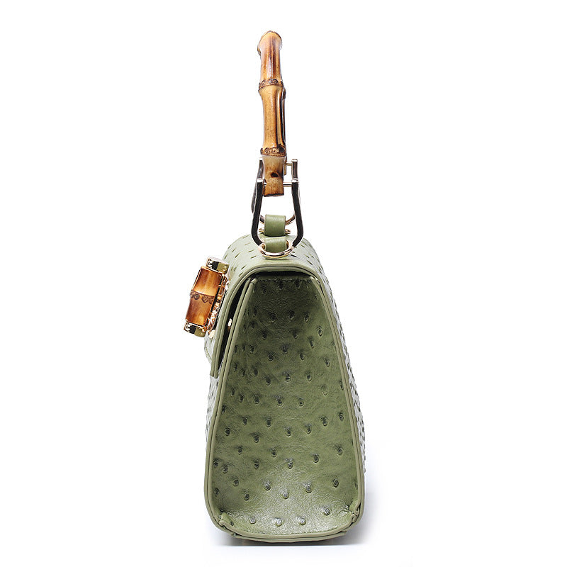 Women's Fashionable Shoulder Bag Original Leather Large Capacity Buckle Bag Ostrich Pattern single Shoulder Diagonal Bag