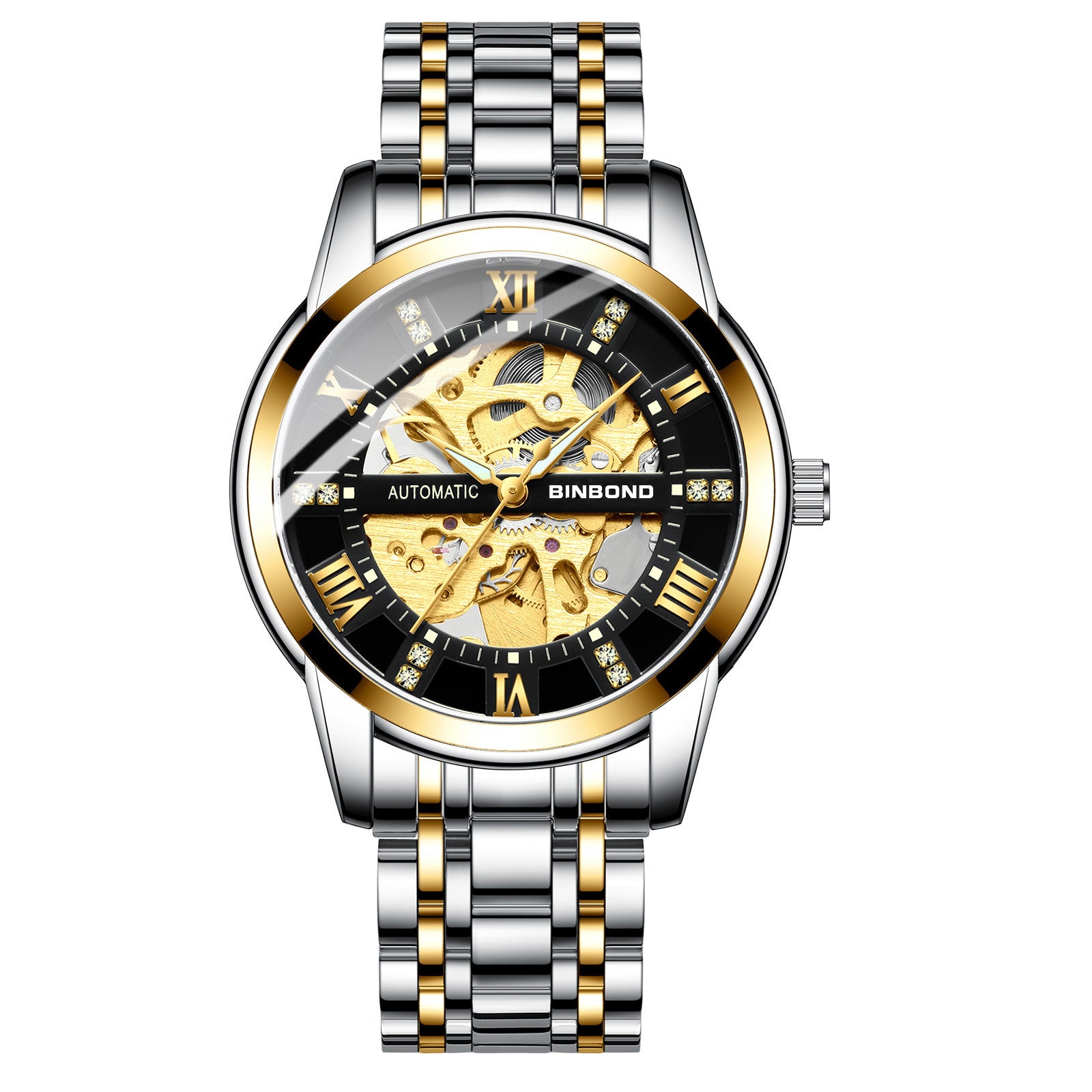 Men's Automatic Mechanical Watch Hollow Luminous Waterproof Simple Fashion Top Brand Stainless Steel Men's Watch - Acquisti Online