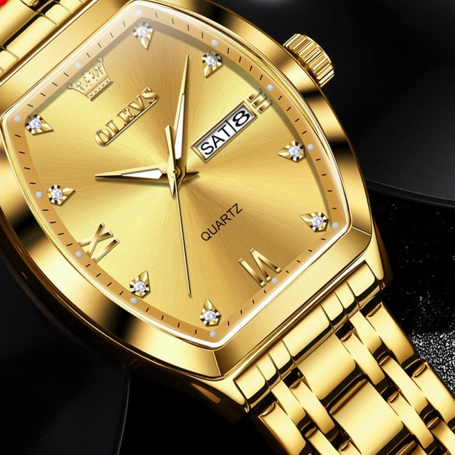 OLEVS TOP Brand Men's Watches Diamond Dial High-end Waterproof Stainless Steel Wrist Watch for Men