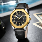 Orologio da uomo CRRJU 5022 casual da lavoro con cinturino in pelle
