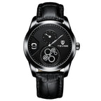 Orologio meccanico automatico da uomo Tevise Luxury Brand con cinturino in pelle originale in acciaio inossidabile, orologio da polso meccanico da uomo