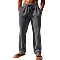 Men's Fashionable Casual Baggy Straight Trousers Micro Elasticity Mid waist Polyester Fiber Men's Fashionable Trousers - Acquisti Online