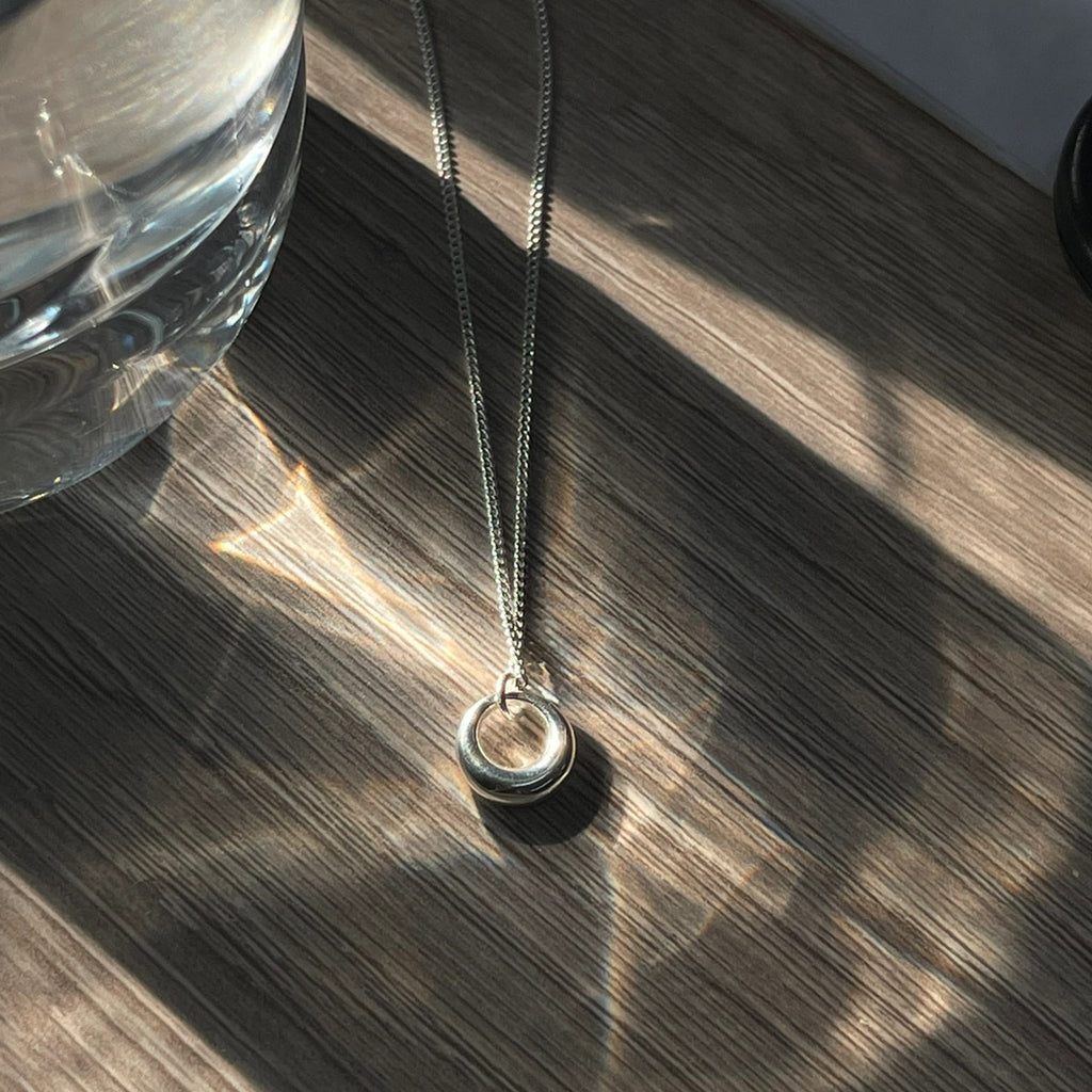 Geometrische cirkelketting voor dames, eenvoudig, veelzijdig, sleutelbeenketting