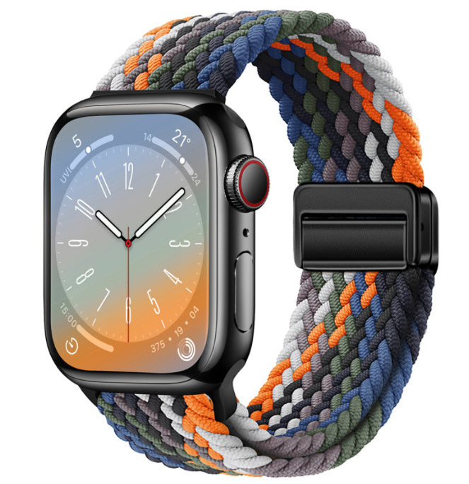 Smart Apple Watch Band Braided Solo Loop Band Magnetic Buckle Band MultiFunction Sports Mode iWatch - Acquisti Online