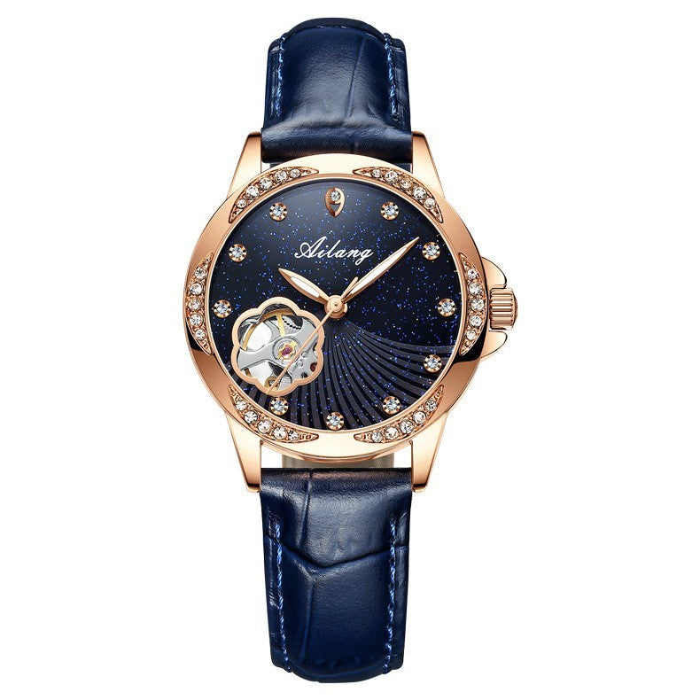 AILANG Women's WristWatch Luxury Watches Waterproof Leather Automatic Mechanical Women Wristwatch