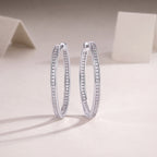 Female Master Luxury Fashion Diamond Earrings Stud Inlaid With Mosan Diamond Silver Jewelry