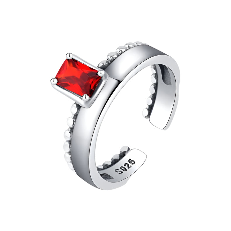 S925 Sterling Silver Original Fantasy Opening Ring Female Chain Square Diamond