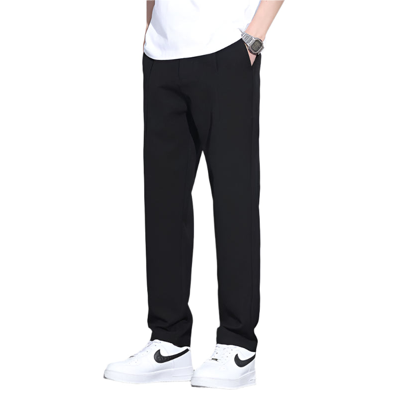 Men's Casual Business Formal Pants Micro Elasticity Mid Waist  Polyester Fiber Fashionable Men's Casual Formal Pants