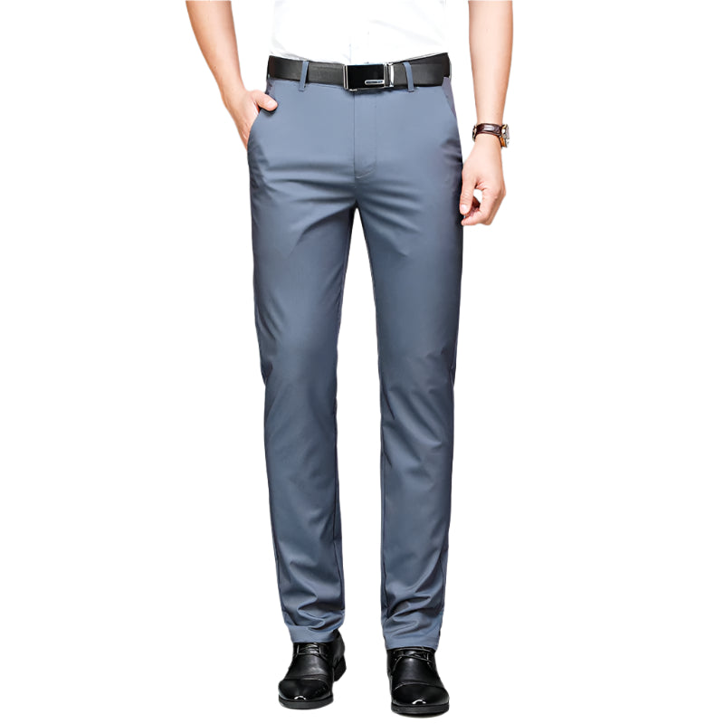 Men's Fashionable Formal Business Casual Pants Solid Color High Elasticity Long Straight Pants Men's Casual Formal Pants