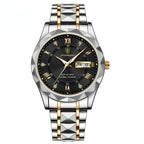Waterdicht herenhorloge met dubbele kalender en lichtgevend quartzhorloge