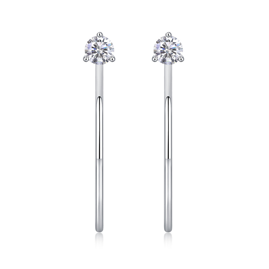 Graceful Afternoon Diamond Set Moissanite Silver Earrings Luxury Fashion Diamond Earrings Stud Earrings