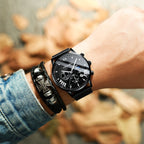 Men's Crnaira Men Watch Stainless Steel Quartz Watches Calendar Luminous Fashion Imitation Three-eye Waterproof Quartz Watch