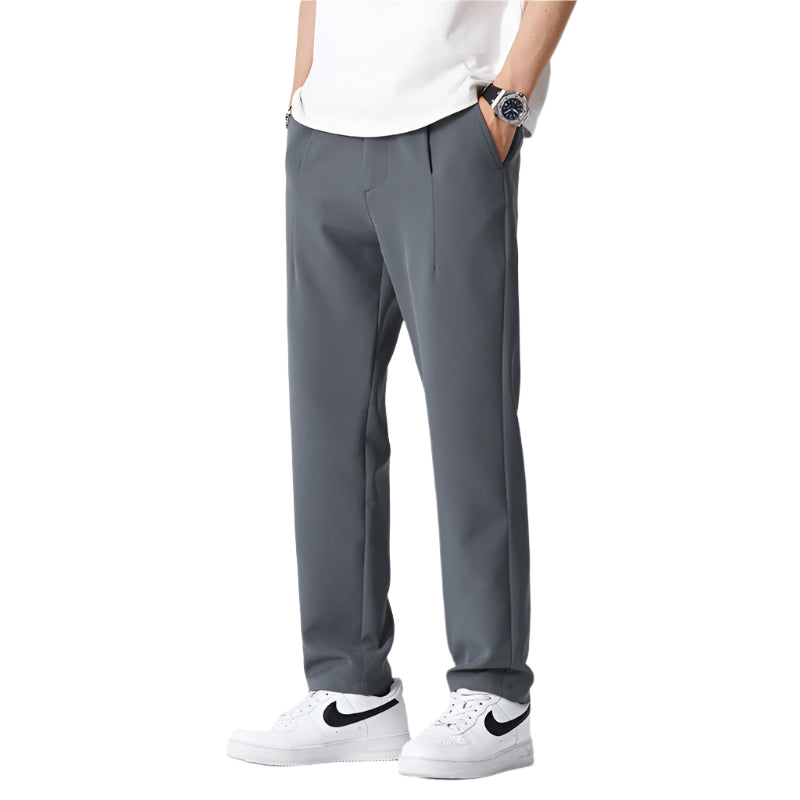 Men's Casual Business Formal Pants Micro Elasticity Mid Waist  Polyester Fiber Fashionable Men's Casual Formal Pants