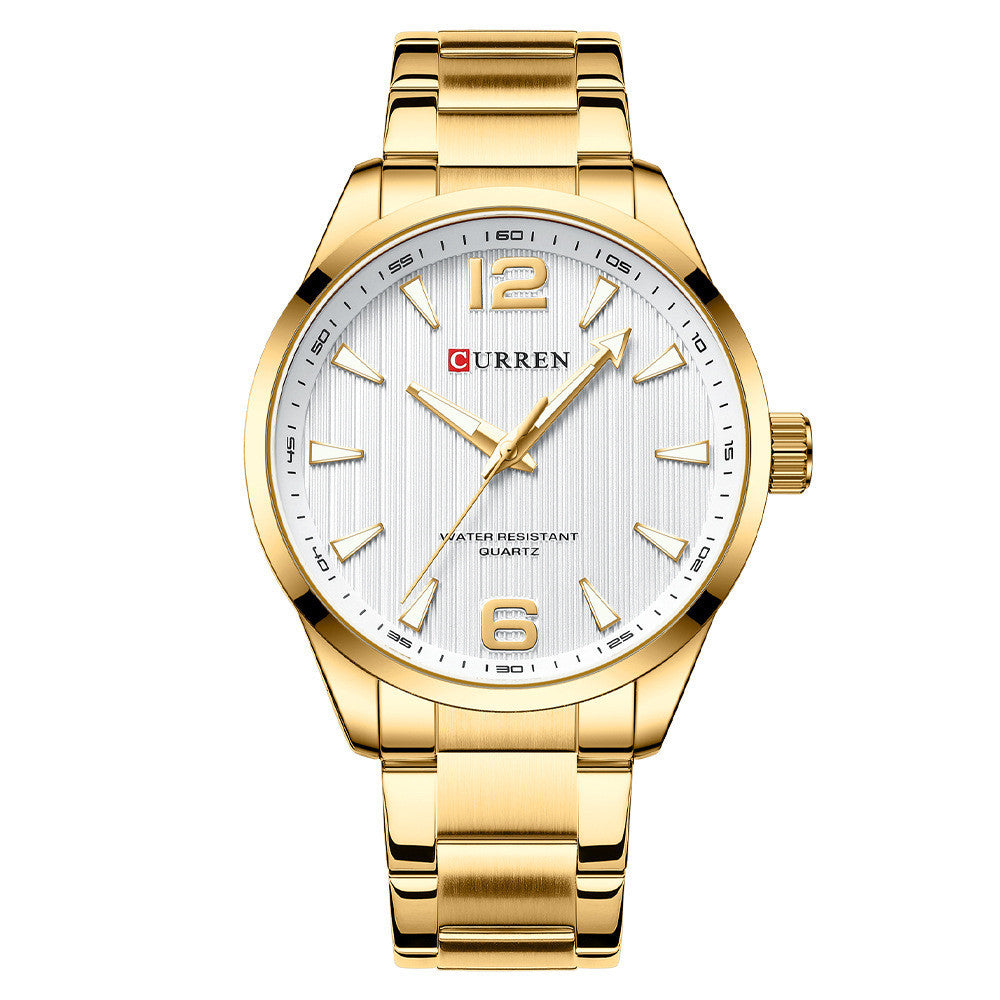Curren Men's Business Casual Fashion Watch Automatic Quartz Movement Steel Band Waterproof Man Watch - Acquisti Online