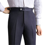 Men's Casual High-waisted Men's Non-ironing Elastic Hanging Pants Naples Solid Color Dress Pants