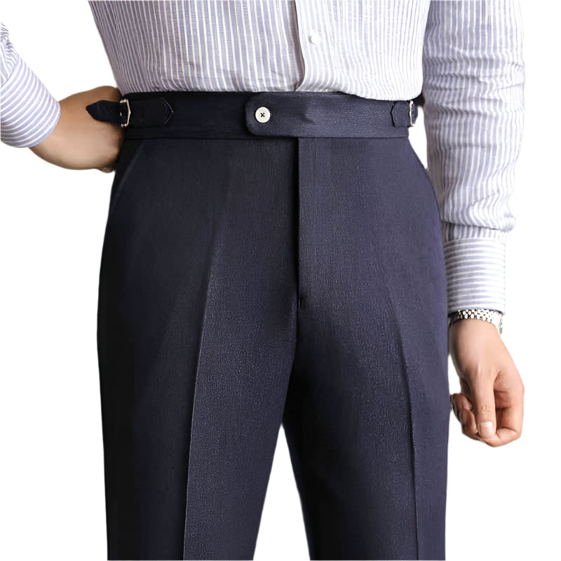 Men's Fashionable Casual High-waisted Men's Non-ironing Elastic Hanging Pants Naples Solid Color Men's Casual Pants