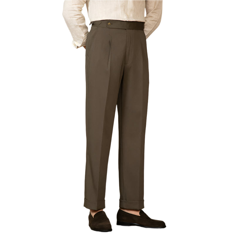 Men's Fashionable High Waist Straight Formal Suit Casual pant Straight-leg  Micro-elastic Men's Formal Casual Pant