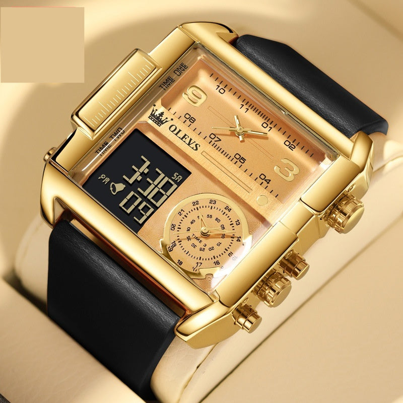 Orologio da uomo Olevs impermeabile, cronografo digitale, multifunzione, movimento al quarzo, orologio elettronico
