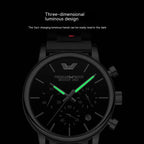 Orologio da uomo casual elegante, multifunzionale, automatico al quarzo, impermeabile, con cinturino in acciaio
