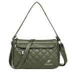 Women's Shoulder Bag Large Capacity Crossbody Multi Zipper Pocket PU Soft Leather Textured Fashionable Women's Crossbody Bag
