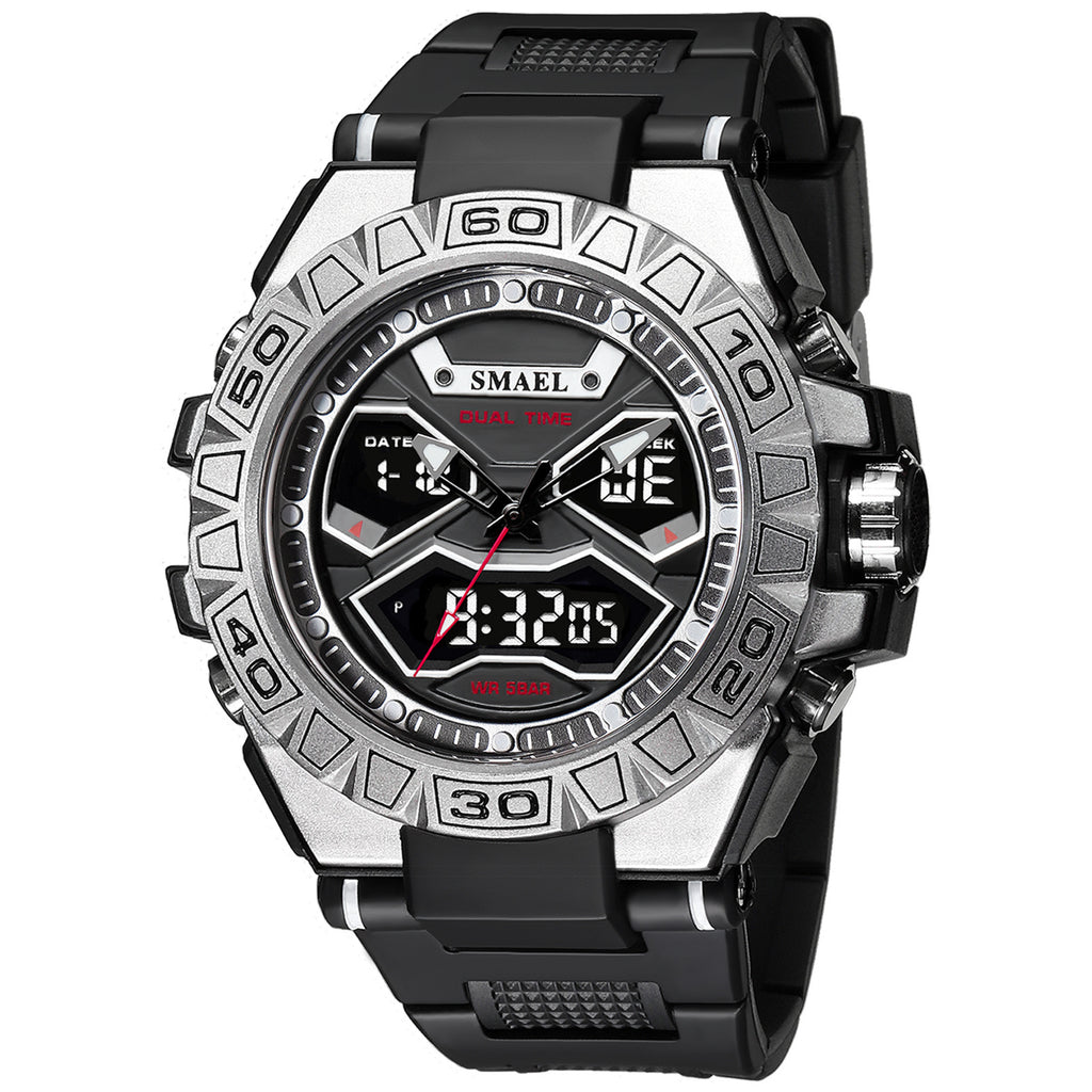Dubbel display waterdicht lichtgevend quartzhorloge