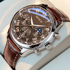 WOKAI High Quality Classic Men's Quartz Watch Fashion Casual Luminous Belt Retro Waterproof Sports Business Watch