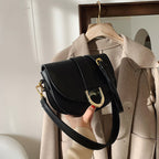 Small Shoulder handbag Microfiber Synthetic Leather Saddle Bags