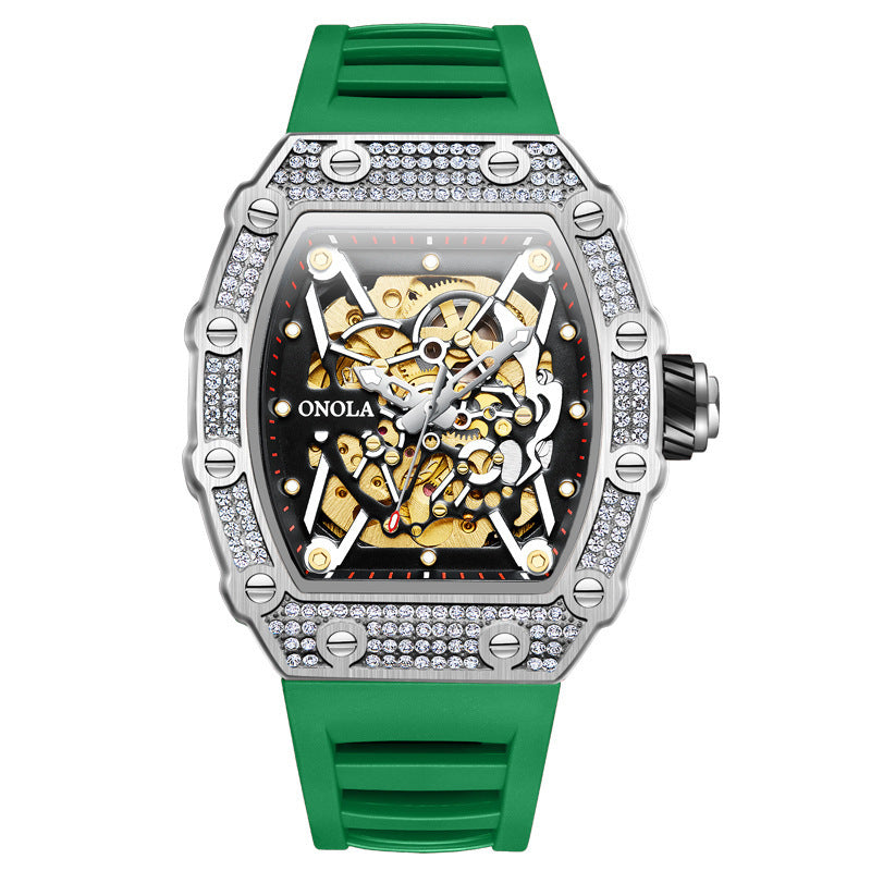 ONOLA Luxury Automatic Mechanic Fashion Men's Silicone Band Waterproof Mechanical Watch