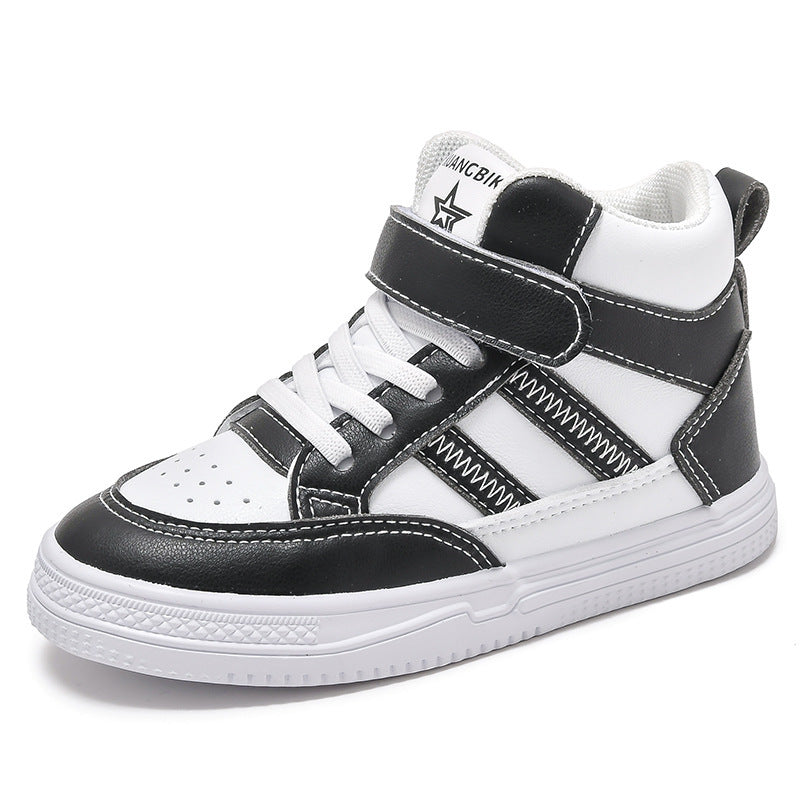 Men's Casual Board Shoes Boys Leather Sports Waterproof High-top