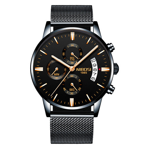 Men Watch Chronograph Sport Mens Waterproof Full Steel Quartz watch