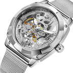 Men's Business Watches Automatic Mechanical Wristwatch with Steel Band Mechanical Watch Men Stainless Steel  30M Water Resistant Business Wristwatch