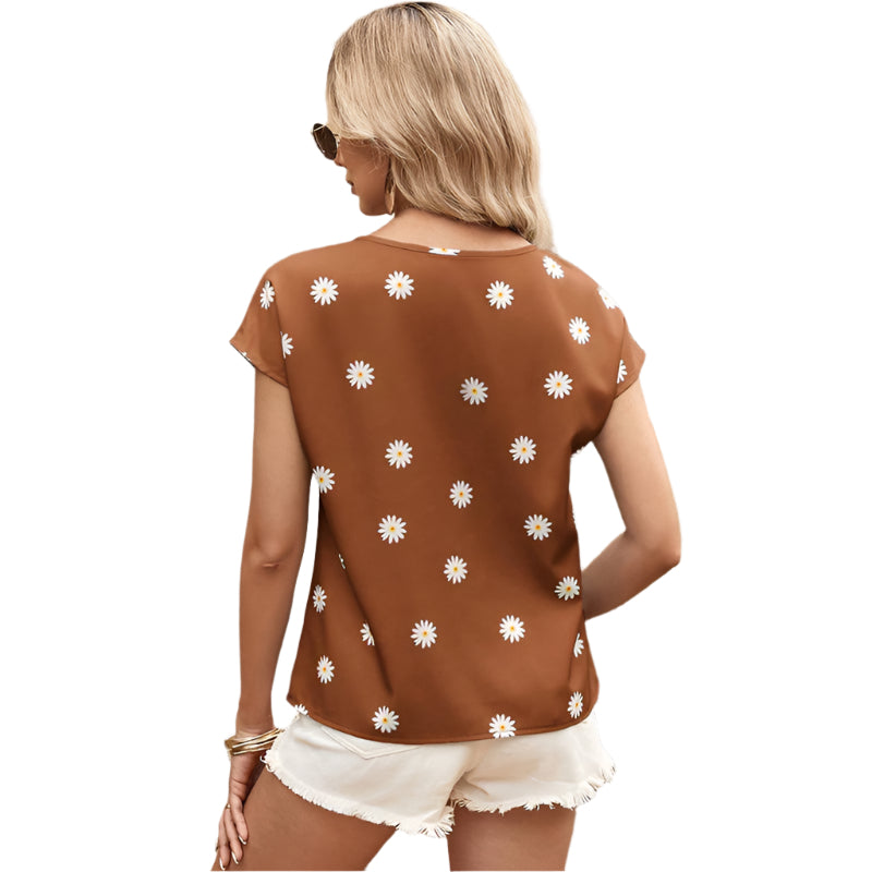 Dun, ademend T-shirt met print voor dames