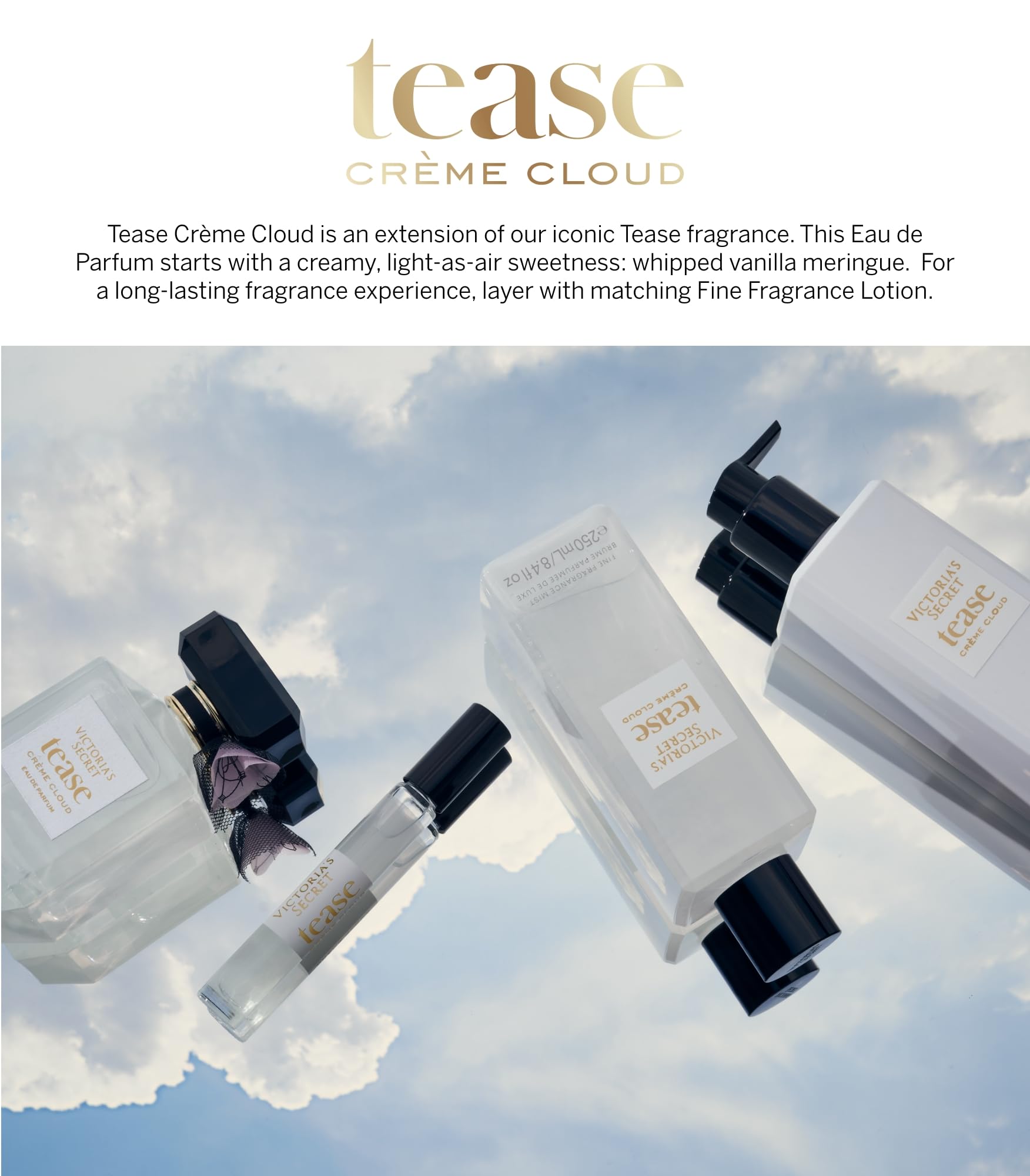 Victoria's Secret Tease Eau de Parfum, Notes of White Gardenia, Anjou Pear & Black Vanilla, Perfumes for Women (3.4 oz)