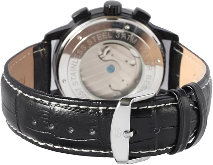 Orologio meccanico Forsining da uomo con tourbillon automatico, calendario giornaliero e cinturino in pelle 